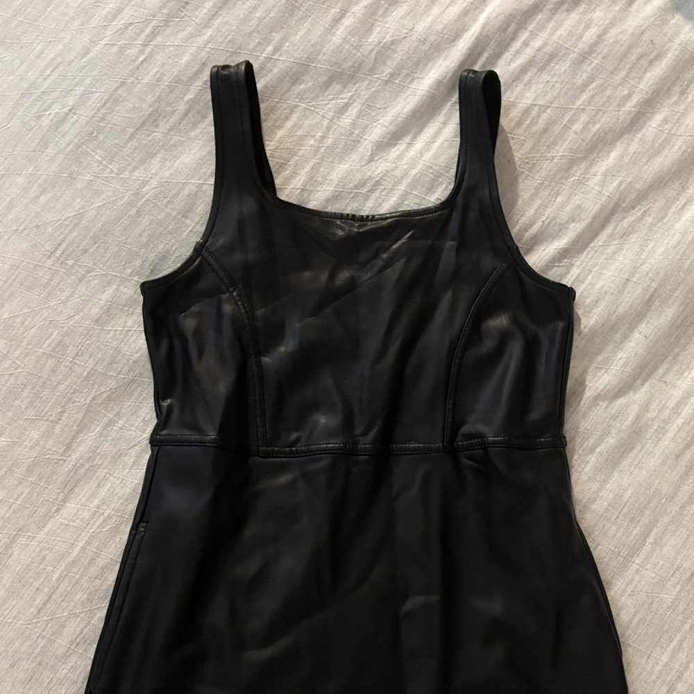 Abercrombie Kids Black Sleeveless Faux Leather Dress